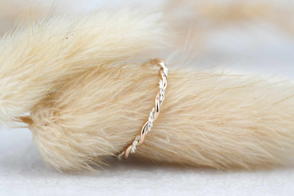 Kordelring Vorsteckring Bicolor Gold Silber