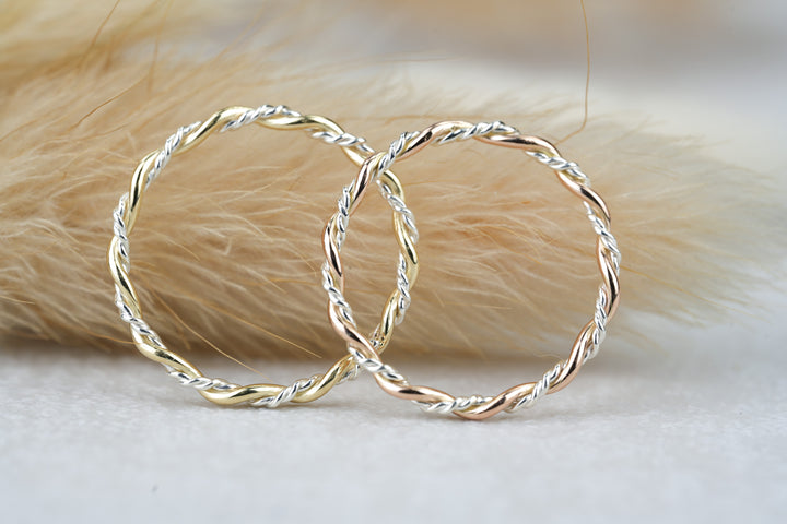 Vorsteckring Gold Silber 