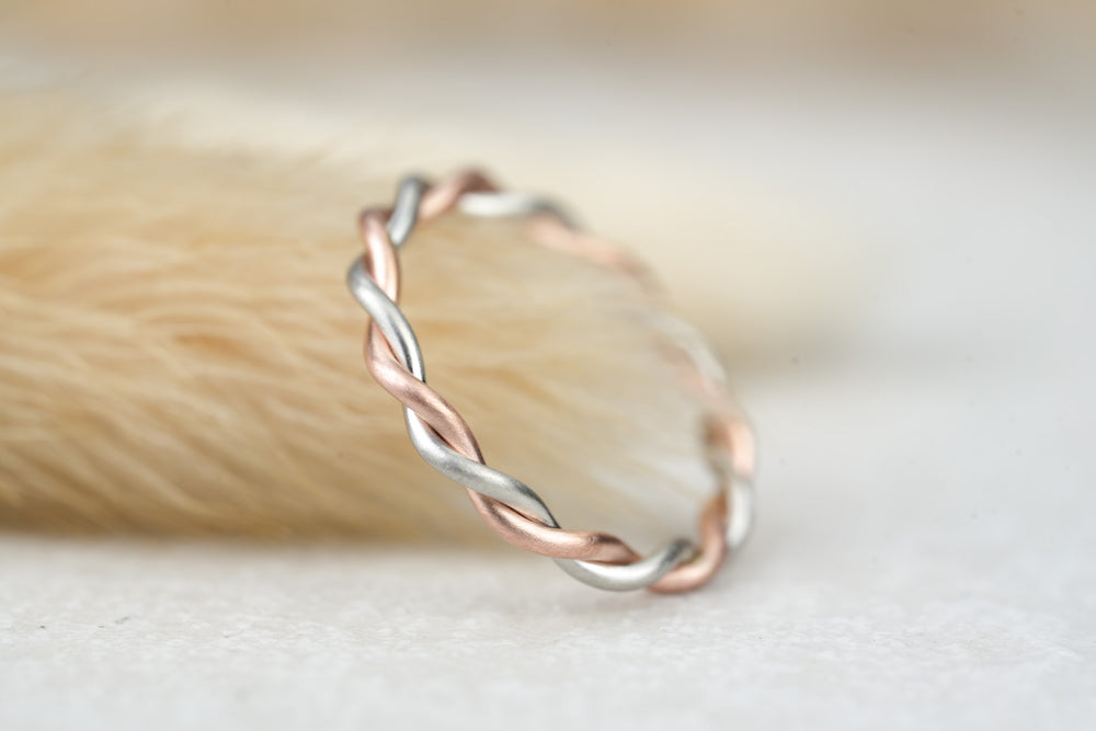 Vorsteckring als Verlobungsring in Platin mit Rosegold